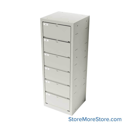 Handgun Lock Box, 33" High, 6 Compartments, Padlock Hasp Handgun Lock Box, 33" High, 6 Compartments, Padlock Hasp