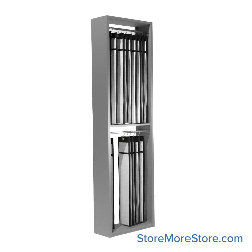 Gun Storage Shelves, 30" W x 15" D x 104.75" H, 2 Hanging Levels