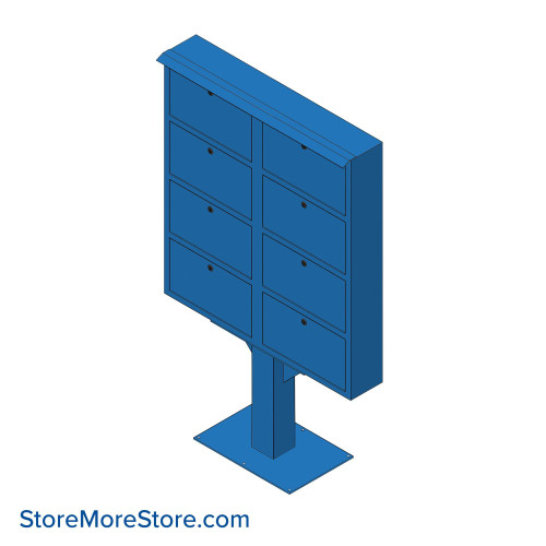 Pedestal Mounted Outdoor Pistol Lockers, 35" W x 63" H, Pedestal Mount, 8 Compartments Pedestal Mounted Outdoor Pistol Lockers, 35" W x 63" H, Pedestal Mount, 8 Compartments