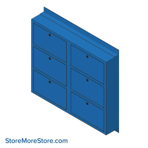 Surface Mounted Outdoor Pistol Lockers, 35" W x 29.5" H, Surface Wall Mount, 6 Compartments Surface Mounted Outdoor Pistol Lockers, 35" W x 29.5" H, Surface Wall Mount, 6 Compartments
