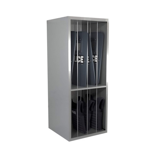 Riot Shield Storage, 30" Wide, Ventilated Door, Key Lock