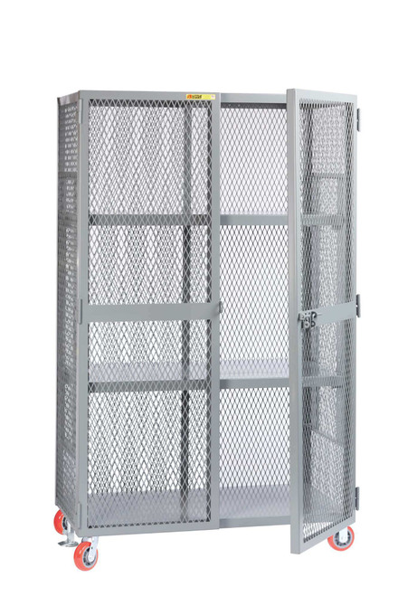 Wire Mesh Cabinet, 51" W x 31" D x 78" H, 2 Adjustable Shelves, 6" Polyurethane, Floor Lock Wire Mesh Cabinet, 51" W x 31" D x 78" H, 2 Adjustable Shelves, 6" Polyurethane, Floor Lock