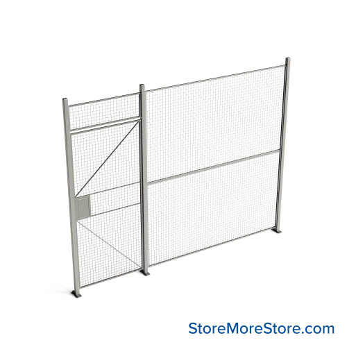Wire Security Cage, 126" W x 2" D x 101.25" H, 1 Side, 3" Hinged Door