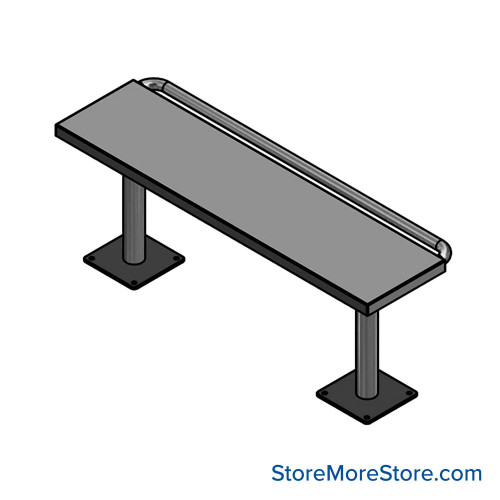 Stainless Steel Detention Bench 48''W x 12''D x 18''H - S-4096-48-SS