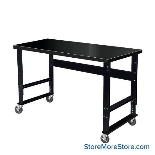 Industrial Workbenches, 48" W x 30" D, Steel, Includes Casters