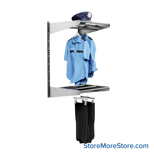 Wall Mounted Coat Rack, 24" W, Garment Rack/Shelf Unit, 2 Levels Wall Mounted Coat Rack, 24" W, Garment Rack/Shelf Unit, 2 Levels