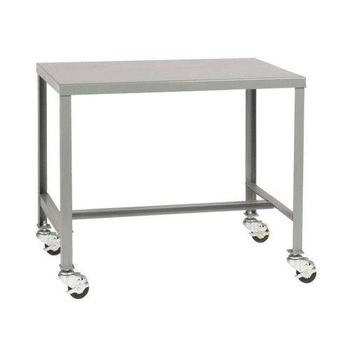 Industrial Machine Table, 24" W x 48" D x 30" H, 2 Shelves, Includes Casters