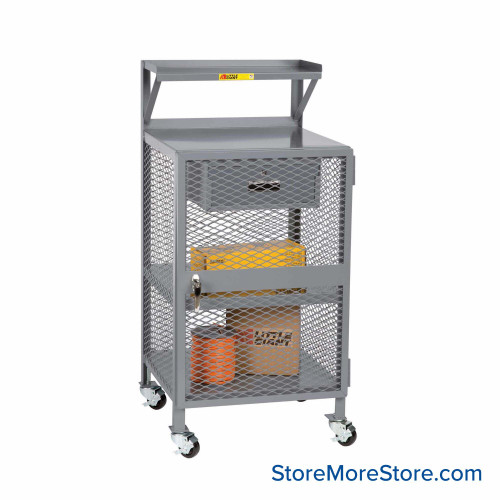 Shop Desk, 36" W x 24" D x 42" H, Mobile, Enclosed Shop Desk, 36" W x 24" D x 42" H, Mobile, Enclosed