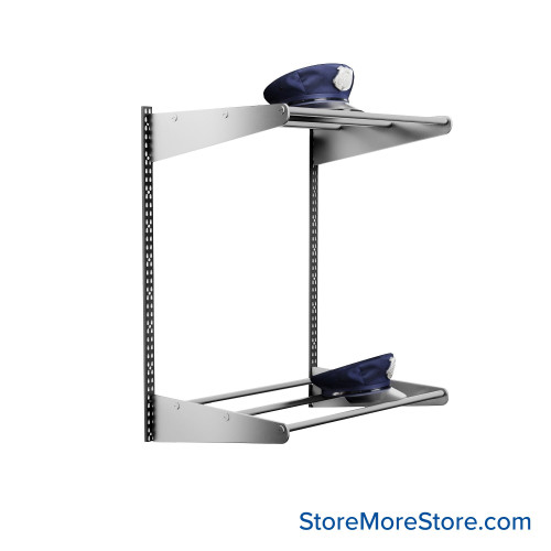 Wall Mounted Hat Rack, 30" W, 2 Shelves Wall Mounted Hat Rack, 30" W, 2 Shelves
