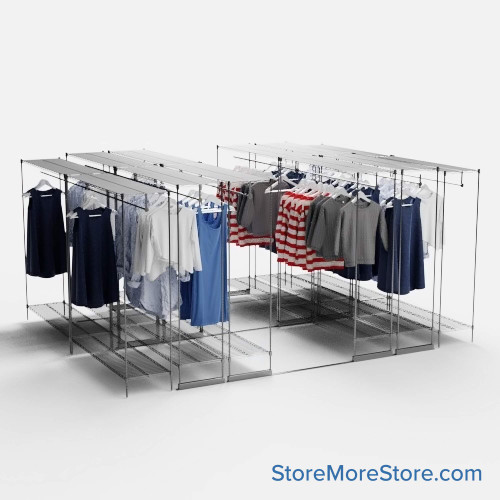 Retail Garment Racks, 192" W x 120" D