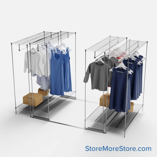 Retail Garment Racks, 144" W x 48" D