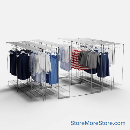 Retail Garment Racks, 192" W x 96" D