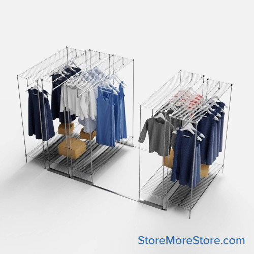 Retail Garment Racks, 168" W x 48" D