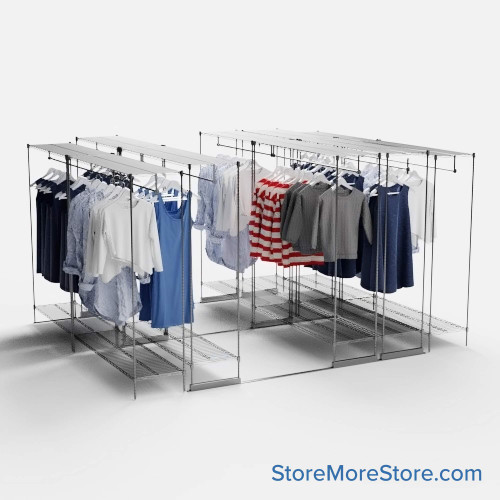 Retail Garment Racks, 168" W x 96" D