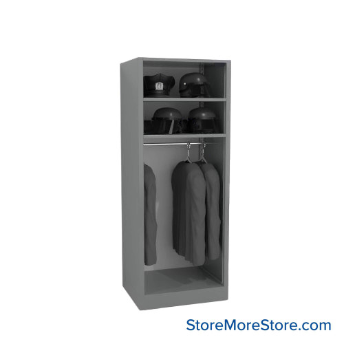 Uniform Hanging Rack, 30" W x 76" H, 2 Shelves, Ventilated Door, Digital Lock Uniform Hanging Rack, 30" W x 76" H, 2 Shelves, Ventilated Door, Digital Lock