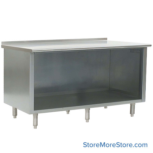 Stainless Steel Base Cabinets, 120" W x 24" D, 1.5" Rolled Front with 1.5" Backsplash