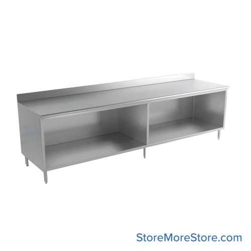 Stainless Steel Base Cabinets, 120" W x 30" D, 1.5" Rolled Front with 4" Backspash