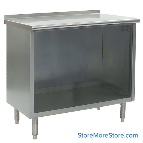 Stainless Steel Base Cabinets, 36" W x 30" D, 1.5" Rolled Front with 1.5" Backsplash