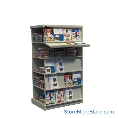 Periodical Shelving, 12" D x 76.25" H, Adder Unit, Single-Sided Periodical Shelving, 12" D x 76.25" H, Adder Unit, Single-Sided