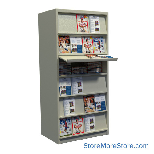 Periodical Shelving, 12" D x 88.25" H, Starter Unit, Single-Sided Periodical Shelving, 12" D x 88.25" H, Starter Unit, Single-Sided