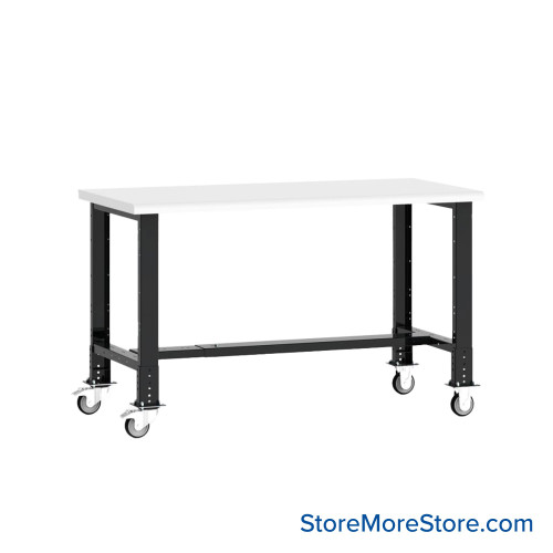 Mobile Workbench, 72" W x 30" D x 35" H, Workbench w/o Shelf, Laminate, Includes Casters Mobile Workbench, 72" W x 30" D x 35" H, Workbench w/o Shelf, Laminate, Includes Casters