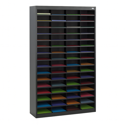 Steel Literature Organizer with 72 Compartments