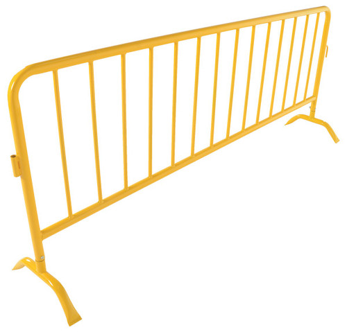 Crowd Control Barrier, 101.75" W, Heavy Duty, Yellow Crowd Control Barrier, 101.75" W, Heavy Duty, Yellow
