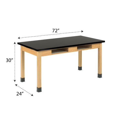 Classroom Lab Table with Book Storage, 72" W x 24" D x 30" H, Black Chemguard Top Classroom Lab Table with Book Storage, 72" W x 24" D x 30" H, Black Chemguard Top