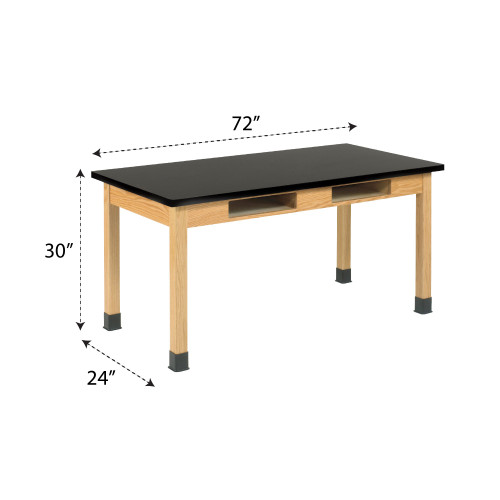 Classroom Lab Table with Book Storage, 72" W x 24" D x 30" H, Black Epoxy Top Classroom Lab Table with Book Storage, 72" W x 24" D x 30" H, Black Epoxy Top