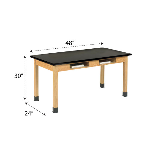 Classroom Lab Table with Book Storage, 48" W x 24" D x 30" H, High-Pressure Laminate Top Classroom Lab Table with Book Storage, 48" W x 24" D x 30" H, High-Pressure Laminate Top
