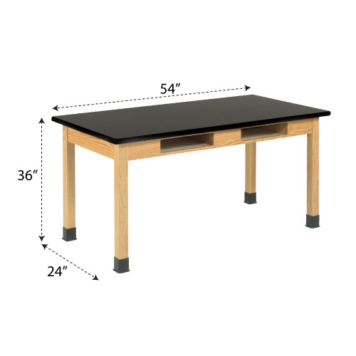 Classroom Lab Table with Book Storage, 54" W x 24" D x 36" H, High-Pressure Laminate Top