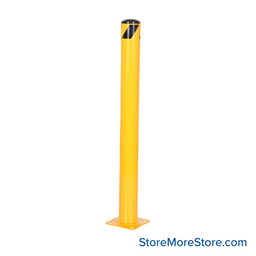 Safety Bollard Post, 42" High, 4.5" Pipe Diameter, Includes Anchoring Bolts