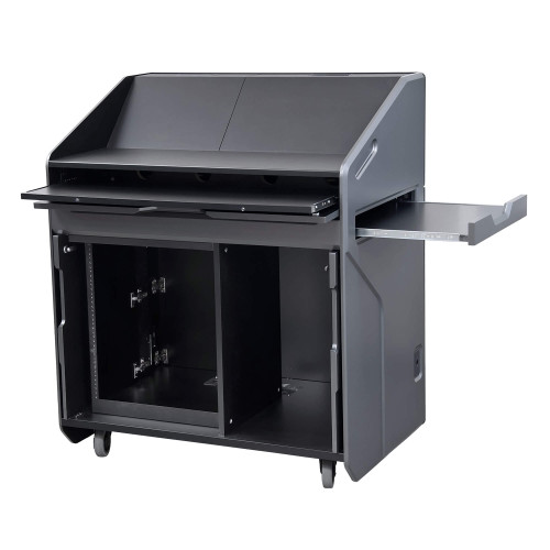 High Tech Podium with Hidden Locking Doors and Rack Bays High Tech Podium with Hidden Locking Doors and Rack Bays