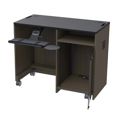 Teaching Multimedia Station with 14U Rack and Articulating Keyboard