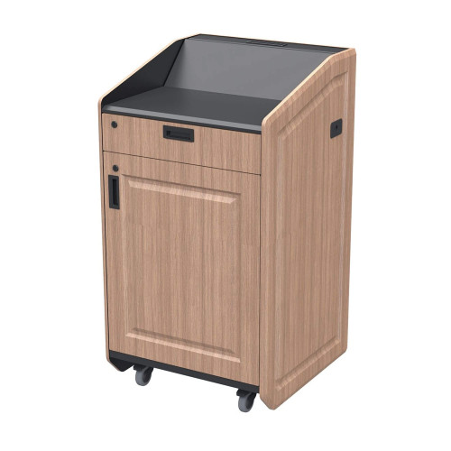 Multimedia Lectern with 14U Rack and Folding Shelves Multimedia Lectern with 14U Rack and Folding Shelves