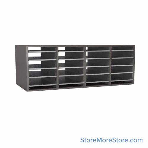 Mail Sorter, 48.25" W x 18" H, 18" Sorting Height, Laminate Back, No Riser Riser