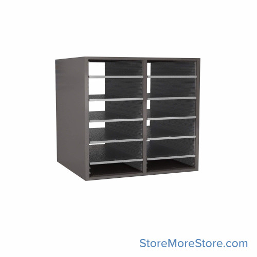 Mail Sorter, 24.75" W x 24" H, 24" Sorting Height, Laminate Back, No Riser Riser