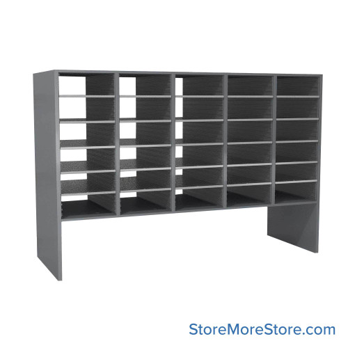 Large Mail Cubbies, 69.75" W x 42" H, 30" Sorting Height, 12" Closed Back Riser