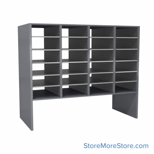 Large Mail Cubbies, 56.25" W x 42" H, 30" Sorting Height, 12" Closed Back Riser