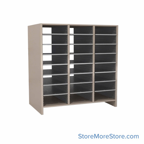 Legal Size Mail Sorter, 36.5" W x 39" H, 36" Sorting Height, Laminate Sorter Back, 3" Closed Back Riser