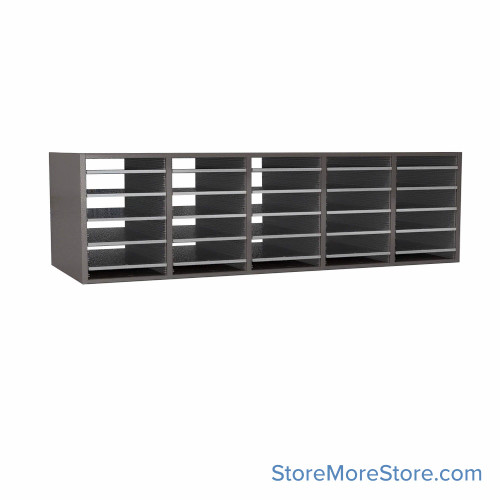 Legal Size Mail Sorter, 59.75" W x 18" H, 18" Sorting Height, Laminate Sorter Back