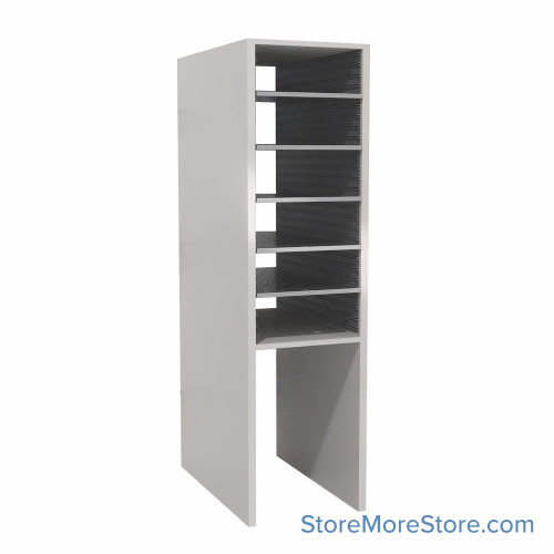 Legal Size Mail Sorter, 13" W x 48" H, 30" Sorting Height, Plexiglass Sorter Back, 18" Closed Back Riser