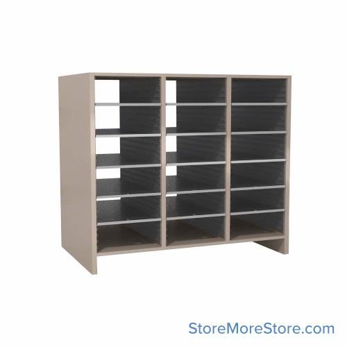 Oversize Mail Sorter, 42.5" W x 33" H, 30" Sorting Height, Laminate Back, 3" Closed Back Riser