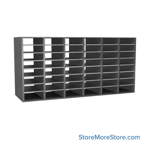 Oversize Mail Sorter, 83.5" W x 36" H, 36" Sorting Height, Plexiglass Back, No Riser Riser