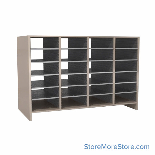 Pass Through Legal Mail Sorter, 48.25" W x 33" H, 30" Sorting Height, 3" Closed Back Riser