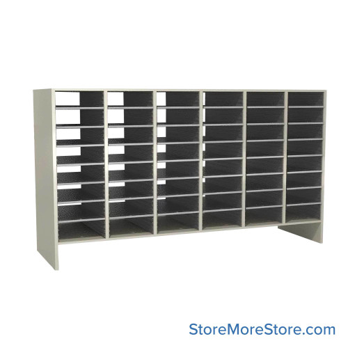 Pass Through Legal Mail Sorter, 71.5" W x 42" H, 36" Sorting Height, 6" Closed Back Riser