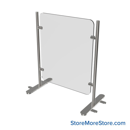 Acrylic Sneeze Guard, 24" W x 36" H, Free-Standing Acrylic Sneeze Guard, 24" W x 36" H, Free-Standing