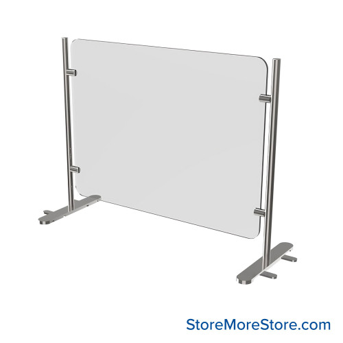 Acrylic Sneeze Guard, 36" W x 36" H, Free-Standing Acrylic Sneeze Guard, 36" W x 36" H, Free-Standing