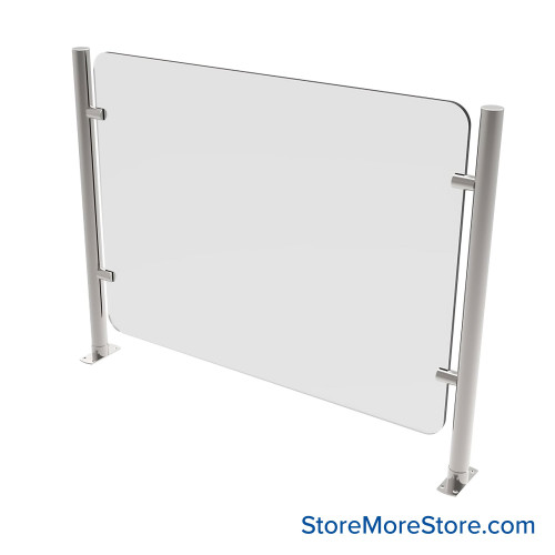 Acrylic Sneeze Guard, 36" W x 36" H, Mounted Acrylic Sneeze Guard, 36" W x 36" H, Mounted