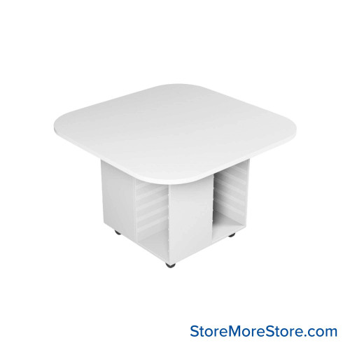 Work Island, 48" W x 48" D x 42" H, Square Shape, 4-Faced Tote Storage
